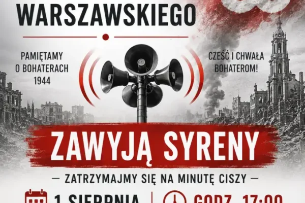 Uruchomienie syren alarmowych dla upamiętnienia 82. rocznicy wybuchu Powstania Warszawskiego