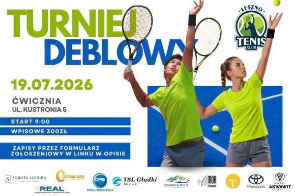 Turniej Deblowy Leszno Tenis Klub – 19 lipca na kortach przy Kustronia