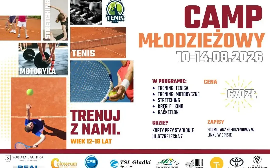 Letni camp tenisowy dla młodzieży w Lesznie – zapisy trwają