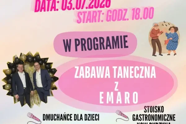 Taneczny Piątek na Rynku w Rydzynie – zapraszamy na zabawę z zespołem EMARO