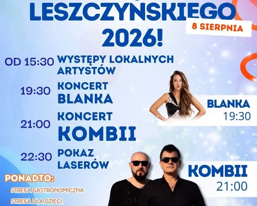 Dzień Powiatu Leszczyńskiego 2026 w Święciechowie – koncerty i atrakcje dla rodzin