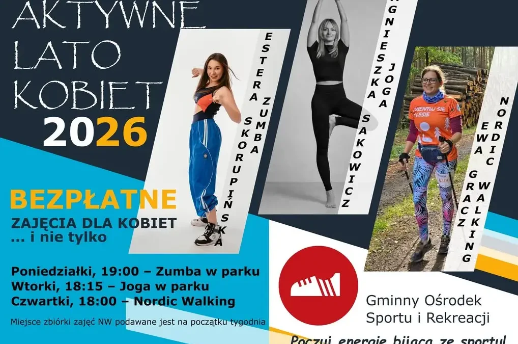 Darmowe zajęcia sportowe dla pań w Gminie Włoszakowice – lato 2026