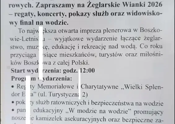 Żeglarskie Wianki 2026 w Boszkowie Letnisku – wielkie święto nad jeziorem