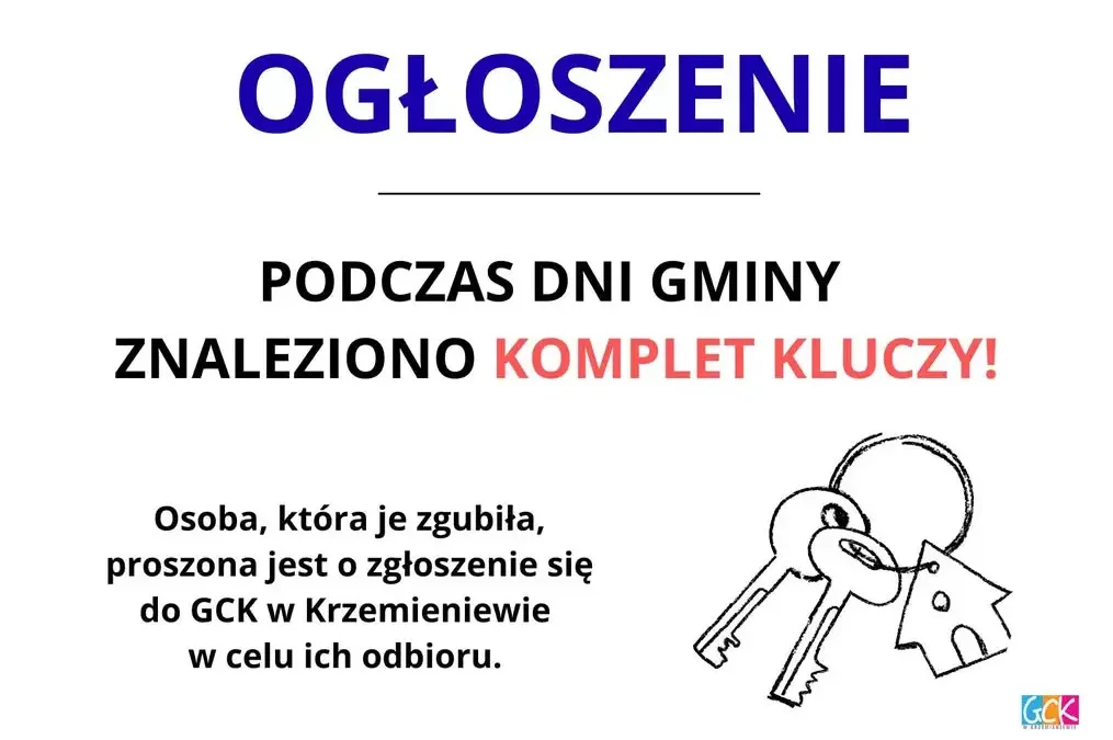 Znaleziono komplet kluczy podczas Dni Gminy – odbiór w GCK Krzemieniewo