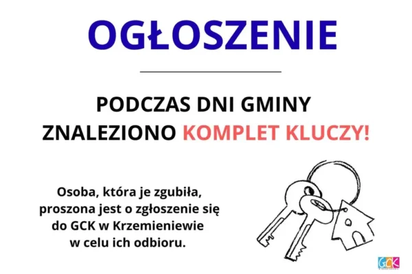 Znaleziono komplet kluczy podczas Dni Gminy – odbiór w GCK Krzemieniewo