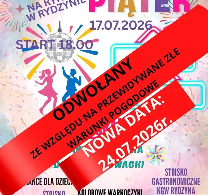 Taneczny Piątek w Rydzynie przełożony z powodu pogody