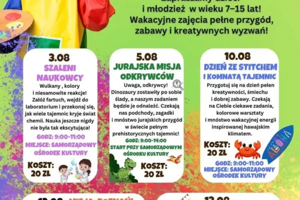 Trwają zapisy na „Letnią przygodę z kulturą” w Święciechowie