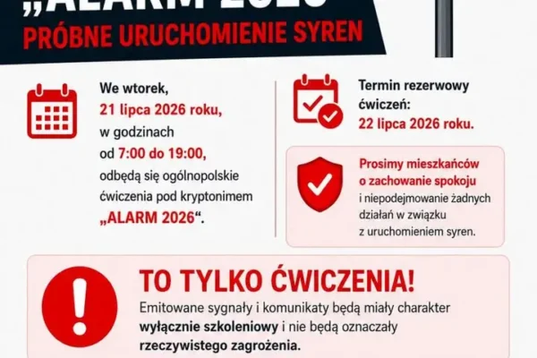 Ostrzeżenie przed ćwiczeniami OSP w Świeciechowie – 21 lipca to tylko symulacja