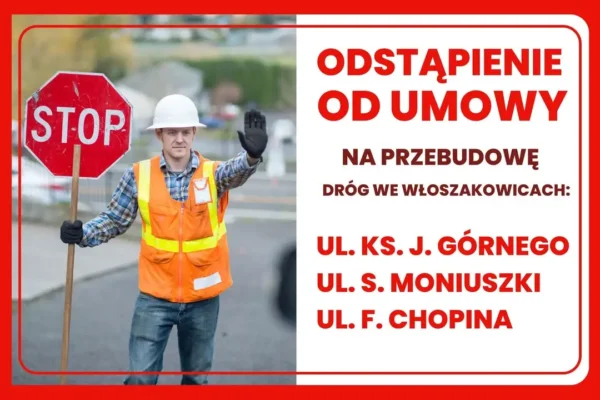 Gmina Włoszakowice odstępuje od umowy na przebudowę dróg – wykonawca nie wywiązał się z terminów
