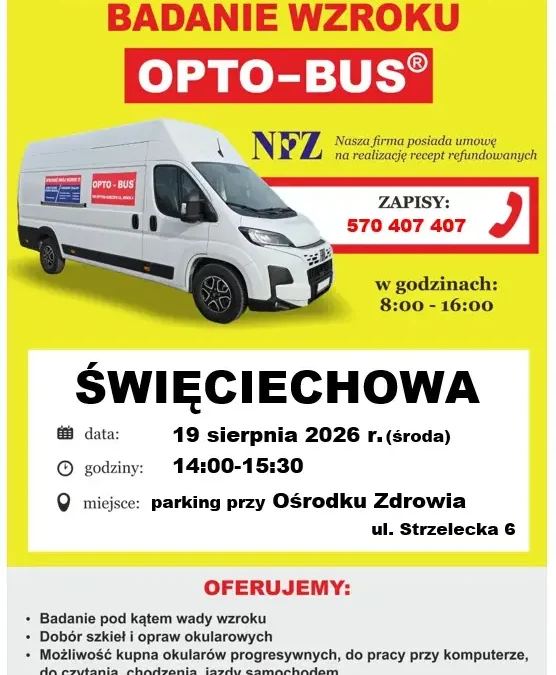 Bezpłatne badanie wzroku w Święciechowie – zapisz się już teraz