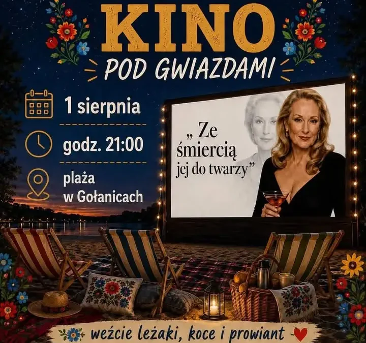 Ludowe Kino Pod Gwiazdami w Gołanicach – 1 sierpnia na plaży