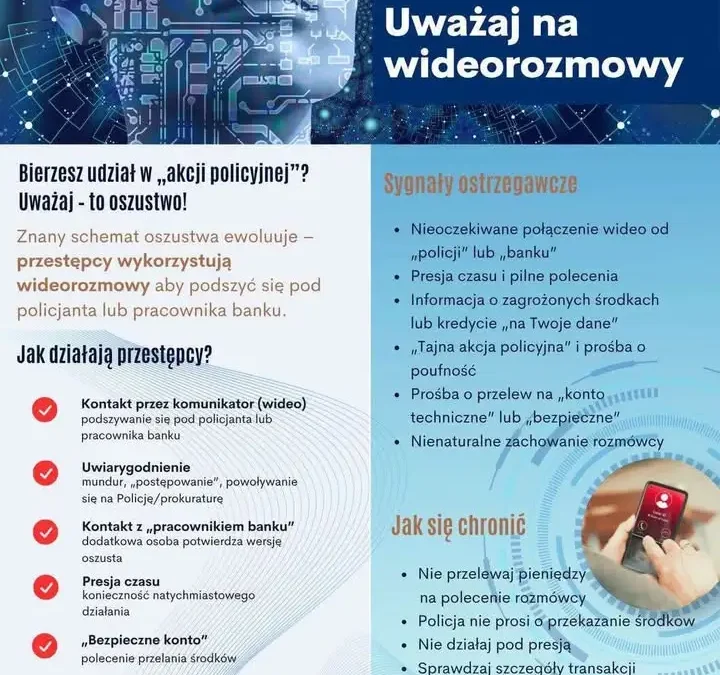 Oszuści wykorzystują wideorozmowy – policja ostrzega przed nową metodą
