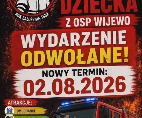 Dzień Dziecka w Wijewie przełożony na 2 sierpnia – zapraszają strażacy
