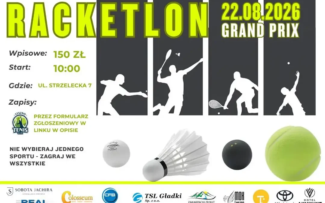 Racketlon Leszno: 22 sierpnia zagrasz w cztery dyscypliny jednego dnia