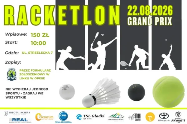 Racketlon Leszno: 22 sierpnia zagrasz w cztery dyscypliny jednego dnia