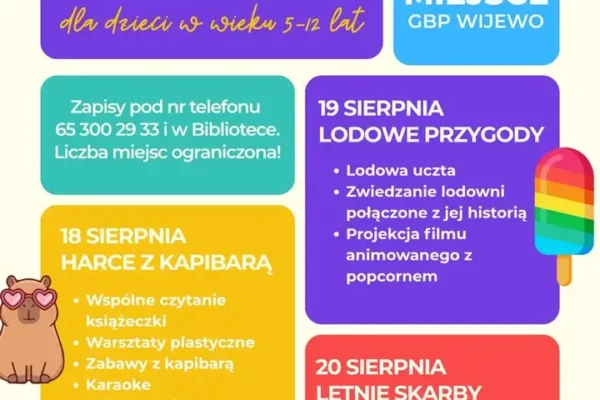 Wakacyjne zajęcia w bibliotece w Wijewie – zostały ostatnie miejsca