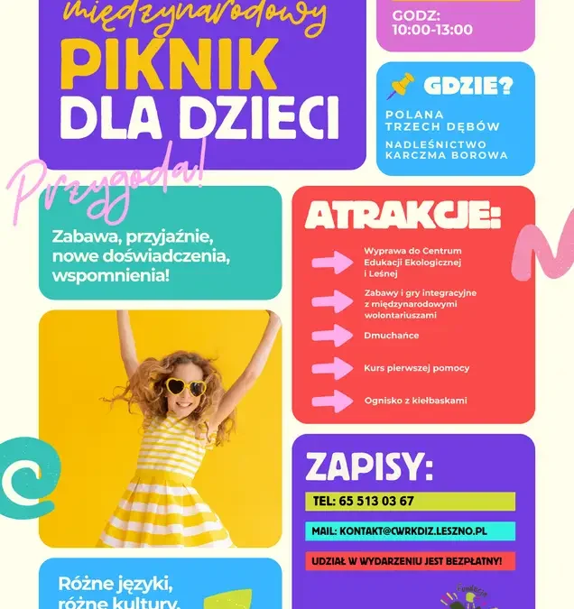 Międzynarodowy Piknik dla Dzieci w Karczmie Borowej – edukacja, sport i zabawa