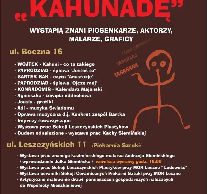 II Leszczyńska Kahunada – święto pamięci KAHY i sztuki w Lesznie