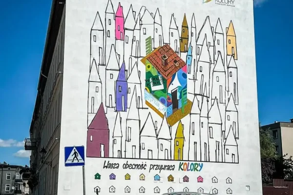 Nowy mural przy ulicy Narutowicza – kolorowy symbol wsparcia dla hospicjum
