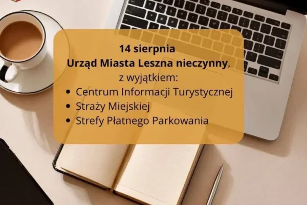 Urząd Miasta Leszna nieczynny 14 sierpnia – sprawdź, co działa