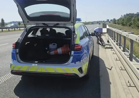 Rowerzysta wjechał na S5 i przejechał 4,5 km. Policja interweniowała