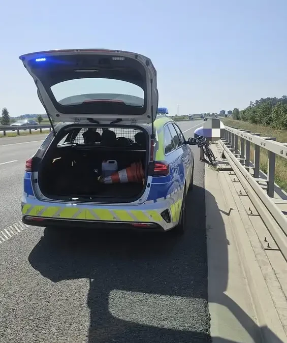 Rowerzysta wjechał na S5 i przejechał 4,5 km. Policja interweniowała