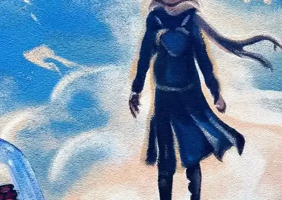 Mural Mały Książę w wijewskiej szkole – książkowe przesłanie na ścianie stołówki