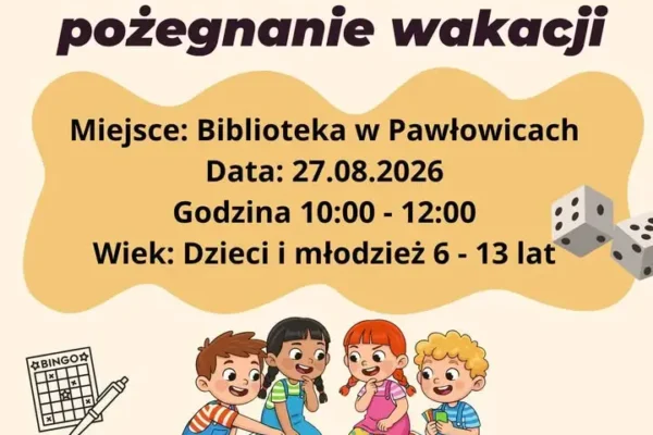 Planszówkowe pożegnanie wakacji w bibliotece w Pawłowicach