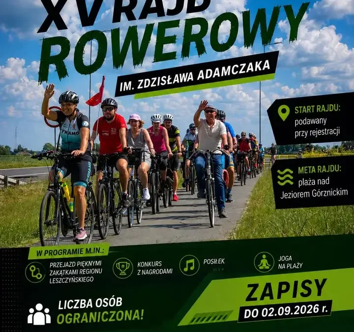 XV Rajd Rowerowy im. Zdzisława Adamczaka już 6 września – zapisy trwają do 2 września
