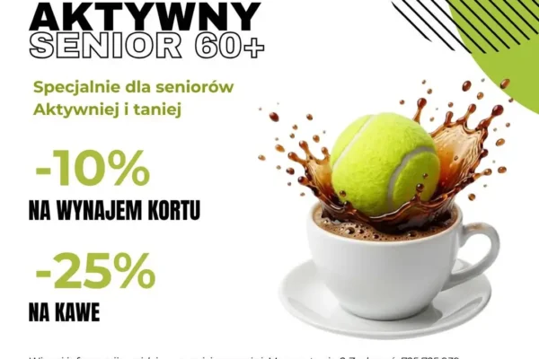 Program Aktywny Senior w klubie – zniżki na tenisa, padla i kawę od września