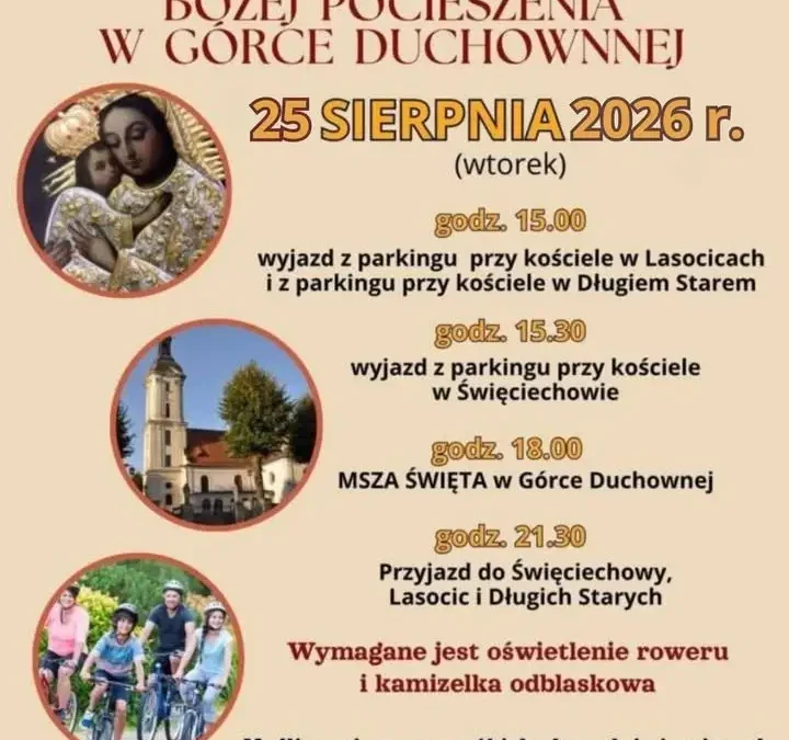 XVI Gminna Pielgrzymka Rowerowa do Górki Duchownej – 25 sierpnia