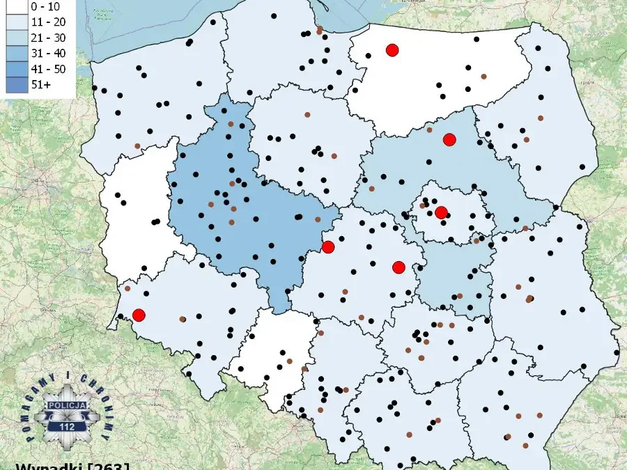 6 wypadków śmiertelnych na polskich drogach w ciągu doby. Policja apeluje o ostrożność