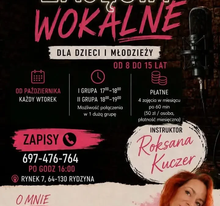Zajęcia wokalne w Rydzynie – zapisy od października