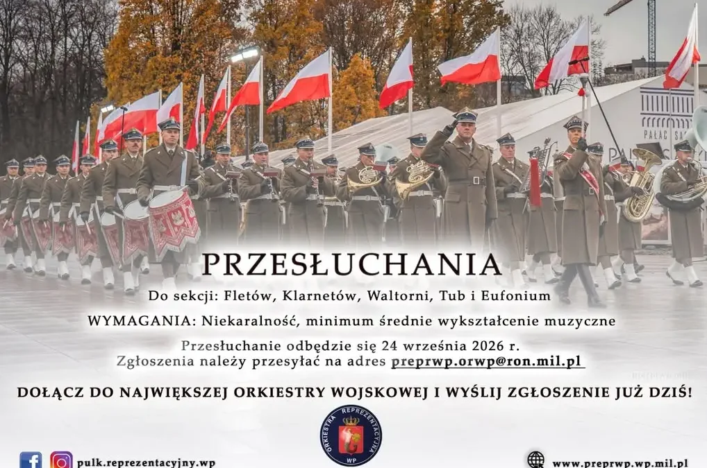 Przesłuchania do Orkiestry Reprezentacyjnej Wojska Polskiego – dołącz do zespołu
