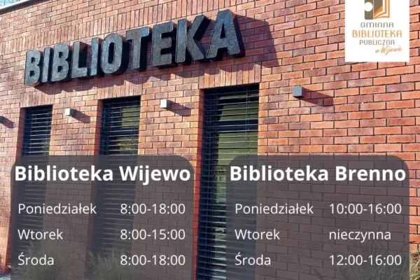 Biblioteki w Wijewie wracają do standardowych godzin otwarcia