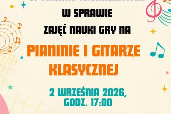 Spotkanie organizacyjne w sprawie nauki gry na pianinie i gitarze w GOK Wijewo