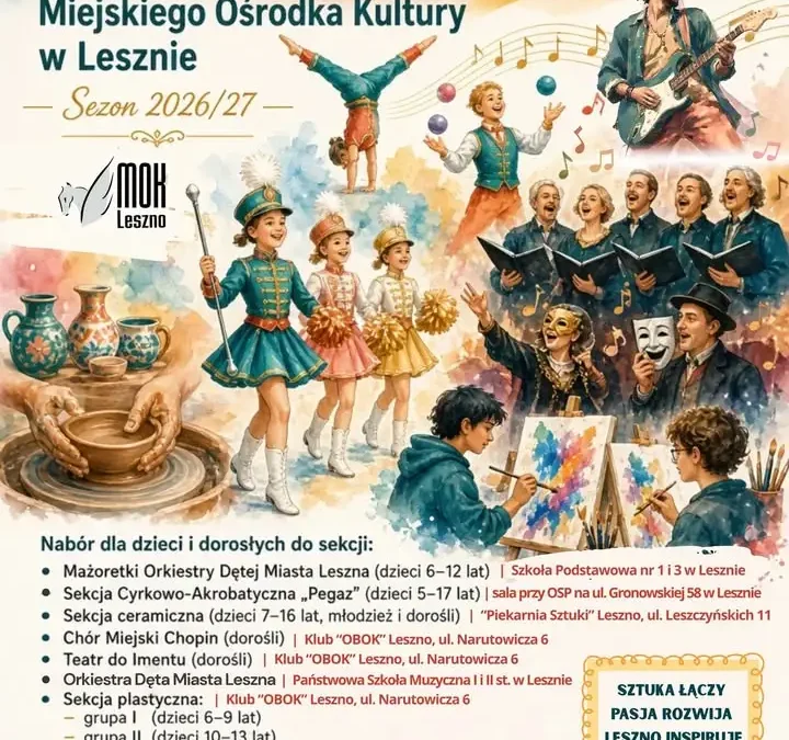 MOK w Lesznie ogłasza nabór uzupełniający do sekcji – casting do Teatru Agrafka już dziś