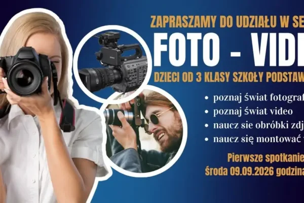 Bezpłatne warsztaty foto-video dla dzieci i młodzieży w GOK Lipno