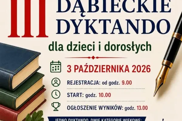 Trzecia edycja Dąbieckiego Dyktanda już 3 października – zapisy do 30 września