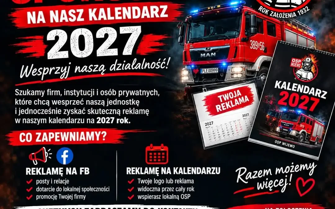 OSP Wijewo szuka sponsorów do kalendarza na 2027 rok