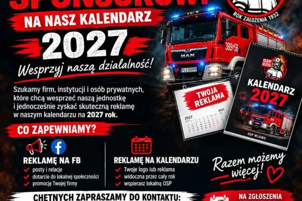 OSP Wijewo szuka sponsorów do kalendarza na 2027 rok