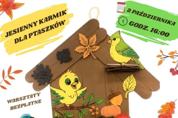 Jesienne warsztaty w bibliotece w Krzemieniewie – dzieci zbudują karmniki dla ptaków