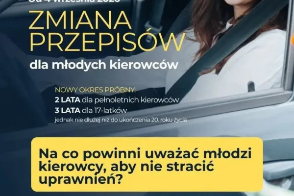 Nowe przepisy dla młodych kierowców: okres próbny i surowe kary