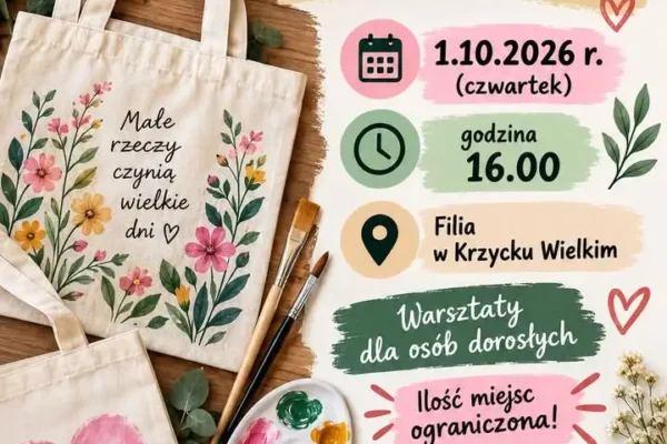Warsztaty w bibliotece w Krzycku Wielkim – zapisy trwają