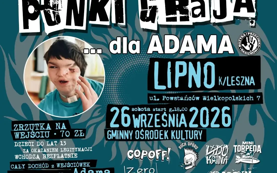 Koncert charytatywny „Punki grają dla…” w Lipnie – 26 września 2026
