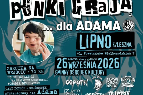 Koncert charytatywny „Punki grają dla…” w Lipnie – 26 września 2026