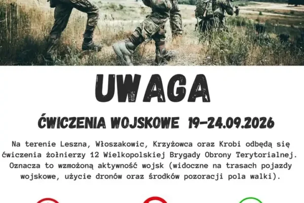 Ćwiczenia wojskowe w regionie Leszna – mieszkańcy usłyszą huki i zobaczą zadymienie