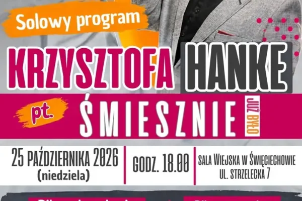 Krzysztof Hanke wystąpi w Święciechowie z programem „Śmiesznie już było”
