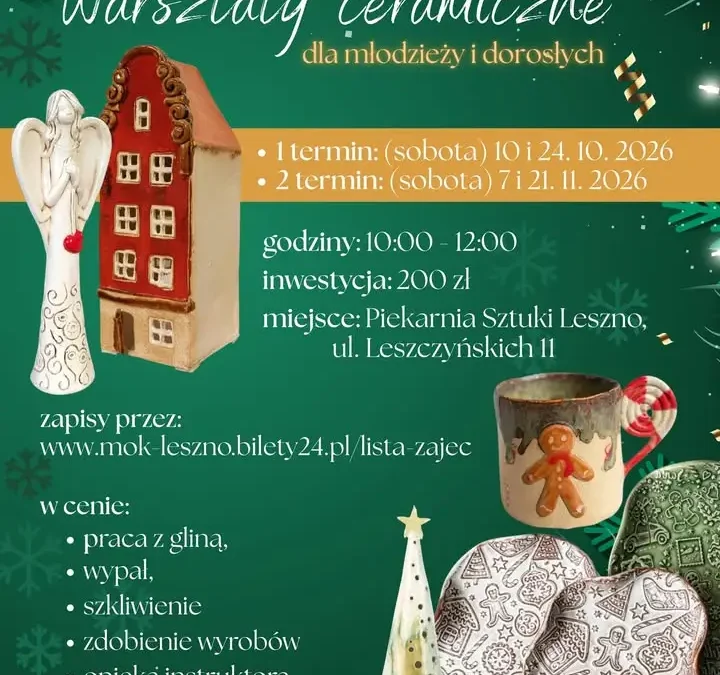 Świąteczne warsztaty ceramiczne w Lesznie – trwają zapisy