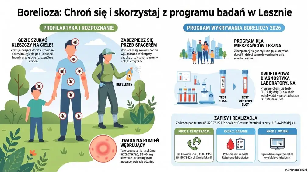 Leszno: bezpłatne badania w kierunku boreliozy dla mieszkańców – trwają zapisy